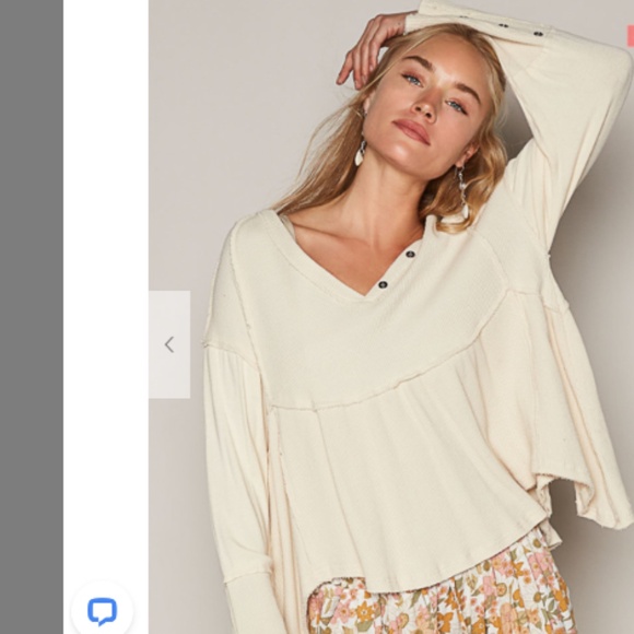 POL Cream Button-Detail Top NWOT - Picture 6 of 6